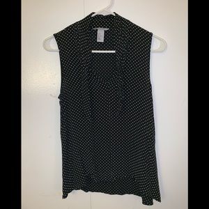 Polka dot blouse with tie